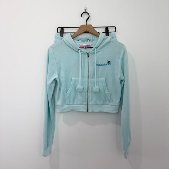 Dolls Kill Tops - Dolls Kill x Powerpuff Girls Everything Nice Velour Hoodie Short Set Size Medium